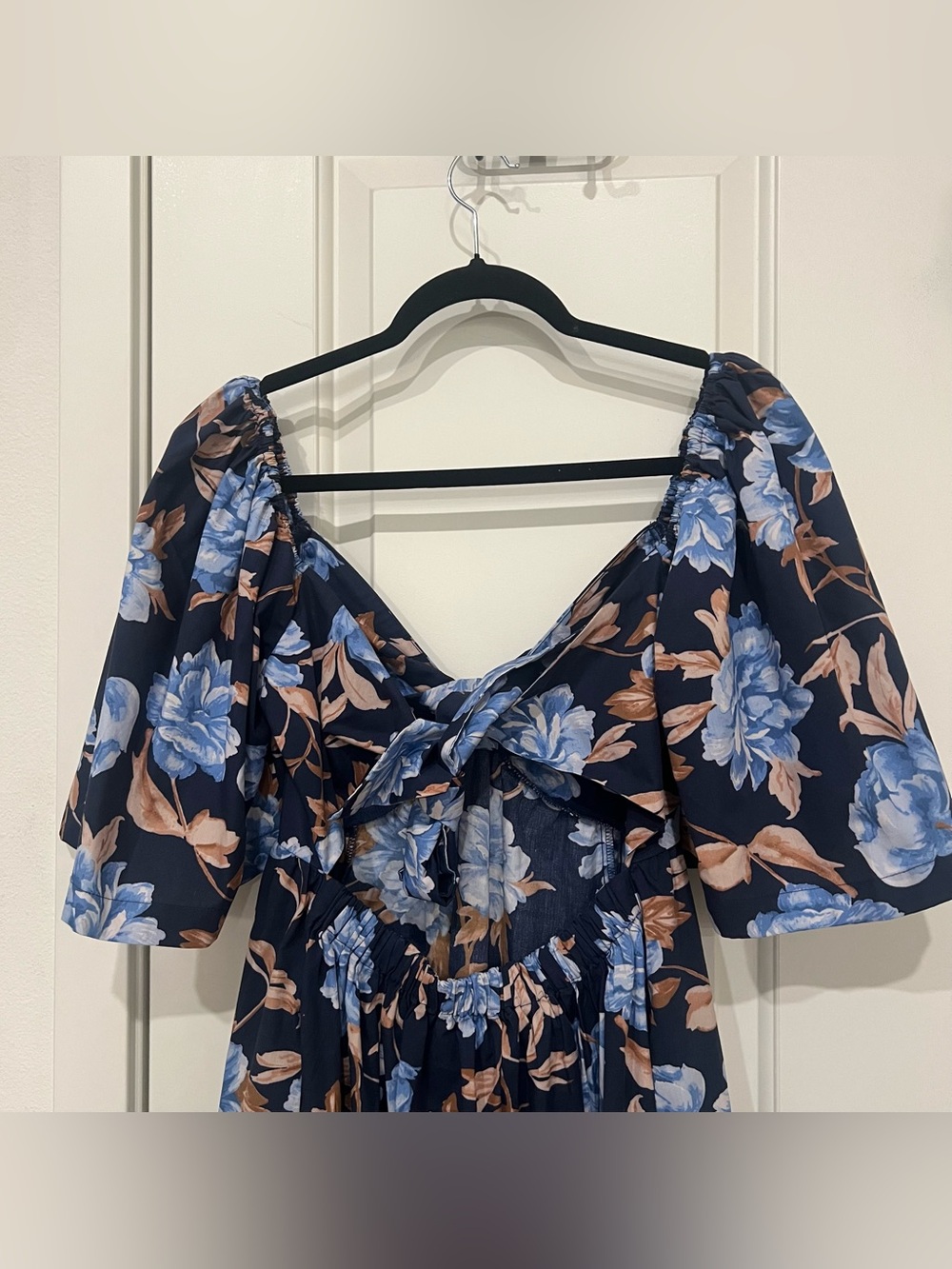 Abercrombie & Fitch Navy Blue Floral Midi Dress - Picture 5 of 10